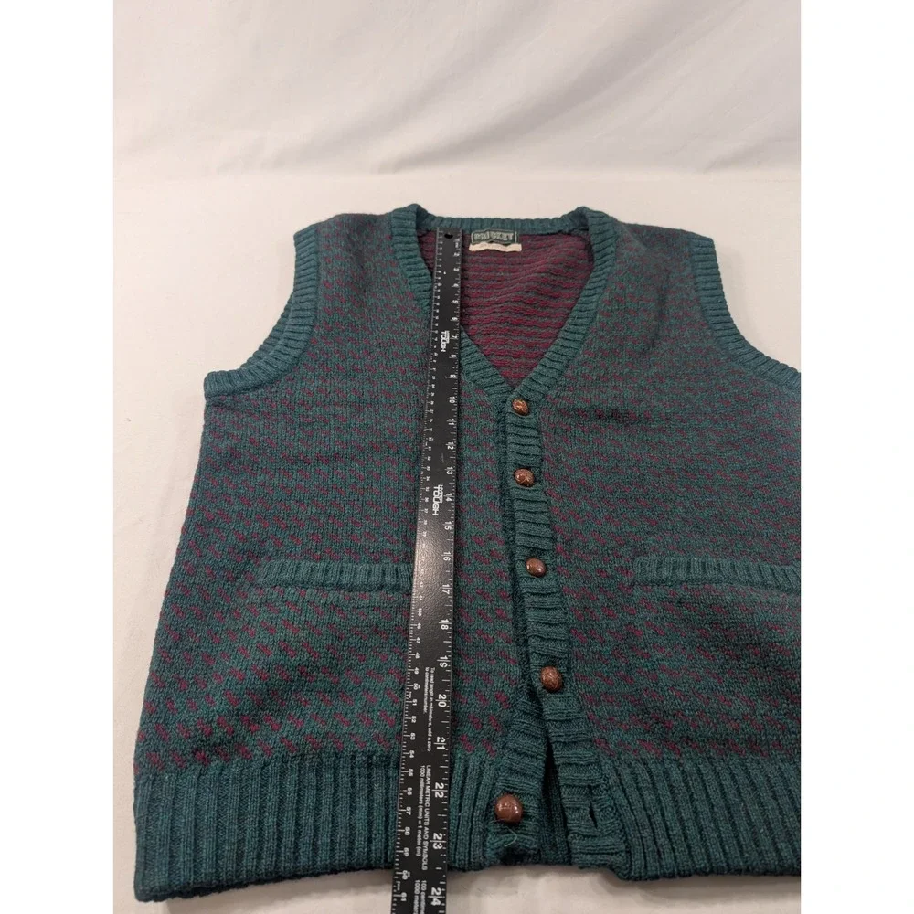 Vintage Cricket Shetland Wool Green Mens Medium traditional woollen Sweater Vest